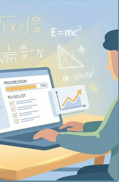 Étudiante révisant les annales du concours GEI-UNIV sur son ordinateur